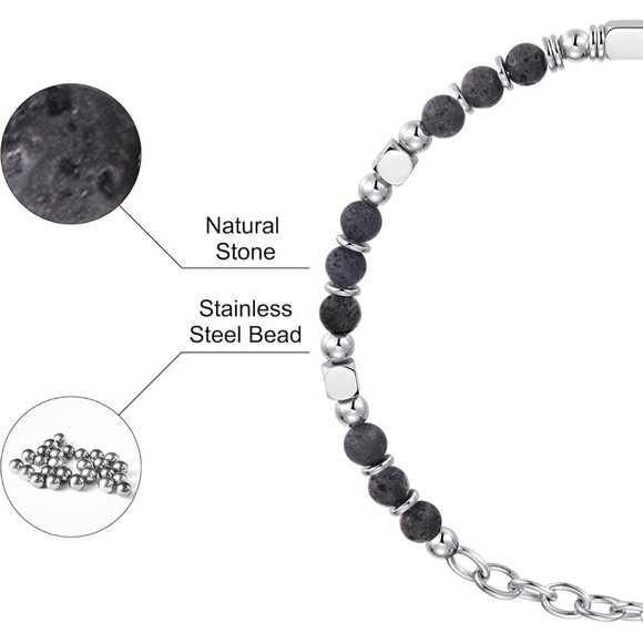 Lava Stone Boho Beaded Bracelets for Women Trendy Jewelry Gifts for Lover, Mom - Picture 5 of 7